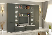 Гостиная Карина-19 с фасадом Серый Оникс